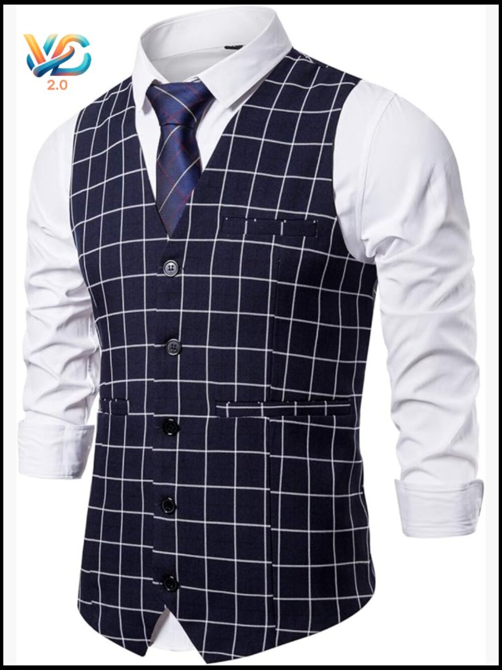 Men's Formal Suit Vest 5-Button Regular Fit Waistcoat For Business Wedding